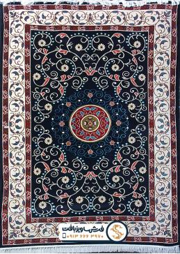 فرش گلیم سنتی با ترنج طرح اسلیمی