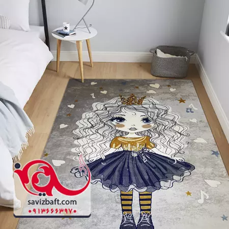 مدل فرش اتاق کودک دخترانه با طرح های شاد و جذاب ساویز بافت